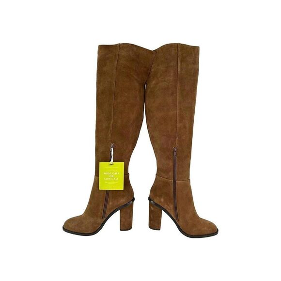 Gianni Bini Barrine Suede Over The Knee Block Heel Boots US 8.5 M Brown Tall - Picture 1 of 15